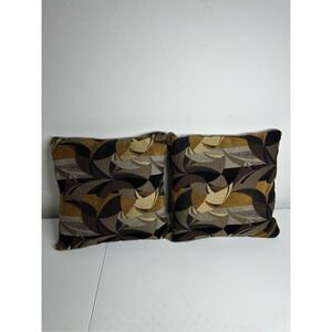 ArtDeco Set of 2 Pillows RADICAL PEPPERCORN MODERN BROWN TONED 18” X18” *Notes